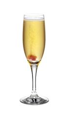 Absolut Abbelini - The Absolut Abbelini is made from Absolut Apeach vodka, peach puree, champagne, sugar and grenadine, and served in a champagne flute.