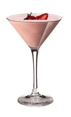 Amarula Sunset - The Amarula Sunset cocktail is made from Amarula cream liqueur, vanilla ice cream and strawberry puree, and served in a chilled cocktail glass.
