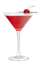 Antioxidant Apple Martini - The Antioxidant Apple Martini drink is made from VeeV acai spirit, pomegranate juice, apple juice, agave nectar and lemon juice, and served in a chilled cocktail glass.