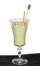 Avocado Delight - The Avocado Delight drink is made from Cointreau, avocado, half-and-half, lime juice, crushed ice and sugar, and served in a parfait glass.