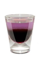 Bachelorette Party Shot - The Bachelorette Party Shot is made from Hpnotiq Harmonie and creme de casis layered in a chilled shot glass.