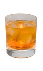 Black Magic Spice - The Black Magic Spice drink is made from gin, pumpkin spice liqueur, peach brandy and club soda, and served in an old-fashioned glass.