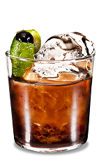 Lime Black Russian - The Lime Black Russian is a modern variation of the classic Black Russian drink, made from Kahlua coffee liqueur, vodka and lime, and served in an old-fashioned glass.