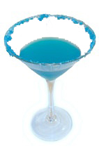 Blue Devil - The Blue Devil cocktail is made from Gin, Maraschino Liqueur, Blue Curacao and fresh lime juice, and served in a chilled cocktail glass.