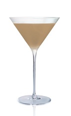 Macchiato Caramel Martini - The Macchiato Caramel Martini cocktail is made from Stoli Salted Karamel Vodka, coffee liqueur and milk, and served in a chilled cocktail glass.