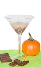 Choco Pumpkin - The Choco Pumpkin cocktail is made from pumpkin pie cream liqueur and melted chocolate, and served in a chilled cocktail glass.