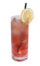 Cosmopolitan Highball - The Cosmopolitan Highball drink is a variation on the classic Cosmopolitan Cocktail, made from vodka, Cointreau, cranberry juice and Roses Lime, and served in a highball glass.
