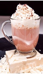 Deep Chocolate - The Deep Chocolate drink is made from cachaca, Irish cream, vanilla liqueur, hot cocoa and whipped cream, and served in an Irish coffee glass or a mug.