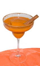 Dirty Pumpkin - The Dirty Pumpkin drink is made from rum, pumpkin spice liqueur, Cointreau and pumpkin puree, and served in a chilled margarita glass.