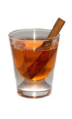 Firepit Shot - The Firepit Shot is made from sambuca and pumpkin spice liqueur, and served in a chilled shot glass.