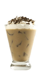 Frangelico Iced Coffee - The Frangelico Iced Coffee drink is made from Frangelico, milk, espresso and whipped cream, and served in a chilled highball or other glass.