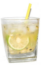 Ginger Passion Caipirinha - The Ginger Passion Caipirinha is made from cachaca, passion fruit, lime and crushed ice.