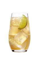 Grand Ginger - The Grand Ginger drink is made from Grand Marnier, ginger ale and lime, and served in a highball glass.