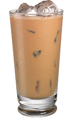 Kahlua Cafe con Leche - The Kahlua Cafe con Leche drink is made from Kahlua coffee liqueur, espresso and half-and-half, and served in a highball glass.
