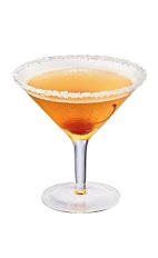 Kings Treasure - The Kings Treasure cocktail is made from Chambord flavored vodka, cognac and pineapple juice, and served in a chilled sugar-rimmed cocktail glass.