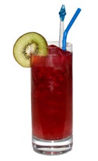 Kiwi Loves Cactus - The Kiwi Loves Cactus drink is made from Malibu coconut rum, prickly pear cactus fruit and pineapple juice, and served in a highball glass.