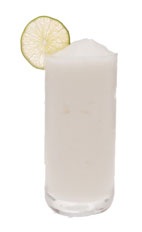 Leblon Frozen - The Leblon Frozen drink is made from cachaca, lime juice and simple syrup, and served in a highball glass.