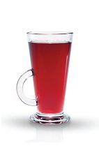 Lime Blackcurrant - The Lime Blackcurrant drink is made from Finlandia Lime vodka and hot blackcurrant juice, and served in an Irish coffee glass.