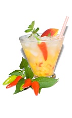 Mango Chili Caipirinha - The Mango Chili Caipirinha is made from cachaca, mango and chile pepper, and served in an old-fashioned glass.