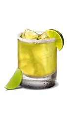 Margarita on the Rocks - The Margarita on the Rocks drink is made from Jose Cuervo tequila, margarita mix and lime, and served in a salt-rimmed old-fashioned glass.