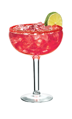 Margarita PAMA - The Margarita PAMA drink is made from tequila, PAMA Pomegranate Liqueur, triple sec, lime juice and simple syrup, and served in a margarita glass.