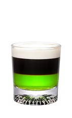 Midori Buzz Shot - The Midori Buzz Shot is made from Midori melon liqueur, espresso and cream, and served in a chilled shot glass.