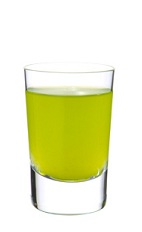 Illusion Shaker - The Illusion Shaker shot is made from Midori melon liqueur, triple sec, vodka, lemon juice and pineapple juice, and served in a chilled shot glass.
