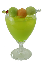 Midori Melon Ball - The Midori Melon Ball cocktail is made from Midori Melon Liqueur, SKYY Vodka, and orange, grapefruit or pineapple juice, and served in an old-fashioned glass.