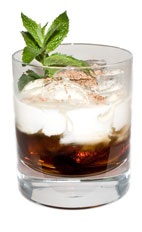 Mint Sombrero - The Mint Sombrero drink is made from Kahlua Peppermint Moca liqueur, half-and-half and grated chocolate, and served in an old-fashioned glass.