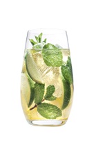 Mojito Grande - The Mojito Grande drink is made from Grand Marnier, lime, mint leaves and club soda, and served in a highball glass.