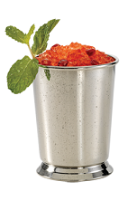 Mint Julep PAMA - The Mint Julep PAMA is a variation on the classic Mint Julep (THE Kentucky Derby Drink), made from bourbon, PAMA Pomegranate Liqueur, mint and sugar cubes, and served in an old-fashioned glass.