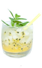 Passionfruit Caipirinha - The Passionfruit Caipirinha is made from fresh passionfruit, sugar and cachaca, and served in an old-fashioned glass.