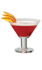 Peacock Cocktail - The Peacock Cocktail is made from PAMA Pomegranate Liqueur, citrus vodka, cranberry juice and sour mix, and served in a chilled cocktail glass.