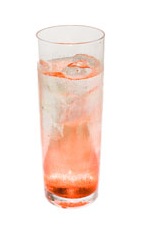 Pink Reception - The Pink Reception drink is made from rum, grenadine and champagne, and served in a collins glass.