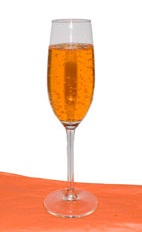 Pumpkin Celebration - The Pumpkin Celebration drink is made from pumpkin spice liqueur and champagne, and served in a chilled champagne flute.