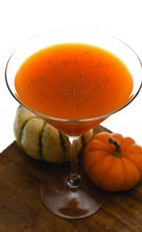 Pumpkin Martini - The Pumpkin Martini cocktail is made from cachaca, French vanilla liqueur, hazelnut liqueur, pumpkin spice syrup, pumpkin puree, orange juice, nutmeg and cinnamon, and served in a chilled cocktail glass.