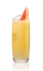 Salted K Dog - The Salted K Dog drink is made from Stoli Salted Karamel Vodka and grapefruit juice, and served in a highball glass.
