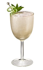 San Tropez - The San Tropez cocktail is made from Chambord vodka, lime juice, simple syrup, mint, cucumber and ginger ale, and served in a chilled cocktail glass.