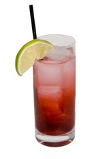 Sloe Gin Rickey - The Sloe Gin Rickey drink is made from Sloe Gin, fresh lime juice and sparkling water, and served in a chilled highball glass.