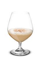 Spiced Nog - The Spiced Nog is a great variation of the classic eggnog. This is made from Baileys Irish Cream, Captain Morgans spiced rum, egg and nutmeg, and served in a chilled brandy snifter.