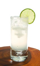 Sugarloaf Mountain Cooler - The Sugarloaf Mountain Cooler drink is made from cachaca, lime juice, simple syrup and sugarcane juice, and served in a highball glass.