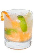 Tangerine Caipirinha - The Tangerine Caipirinha is made from cachaca, tangerine, lime and sugar, and served in an old-fashioned glass.