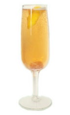 The Gentleman - The Gentleman cocktail is made from cognac, St-Germain elderflower liqueur, brown sugar, Angostura bitters and champagne, and served in a chilled champagne flute.