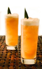 Tropi Cana - The Tropi Cana drink is made from cachaca, amaretto, pineapple juice, guava nectar, lime juice and cinnamon, and served in a highball glass.