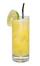 Twilight Coco - The Twilight Coco drink is made from light rum, Malibu coconut rum and pineapple juice, and served in a highball glass.