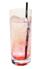 Vampiress - The Vampiress drink is made form gin, tonic water and grenadine, and served in a highball glass.