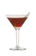 Affinnity - The Affinnity cocktail is made from whiskey, Marezzo Rosso and Angostura Bitters, and served in a cocktail glass.