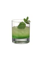 Aprés Midori - The Apres Midori drink is made from Pernod, Midori Melon Liqueur and Roses Lime, and served in an old-fashioned glass.