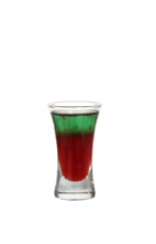 Back on Track - The Back on Track shot is made from vodka, blueberry juice and Pisang Ambon, and served in a shot glass.