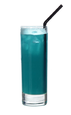 Blue Elephant - The Blue Elephant drink is made from Absolut Citron, blue curacao, pineapple juice and lemon juice, and served in a highball glass.
